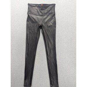 Spanx Leggings Womens Small Black Faux Leather High Rise Tummy Control Shaping
